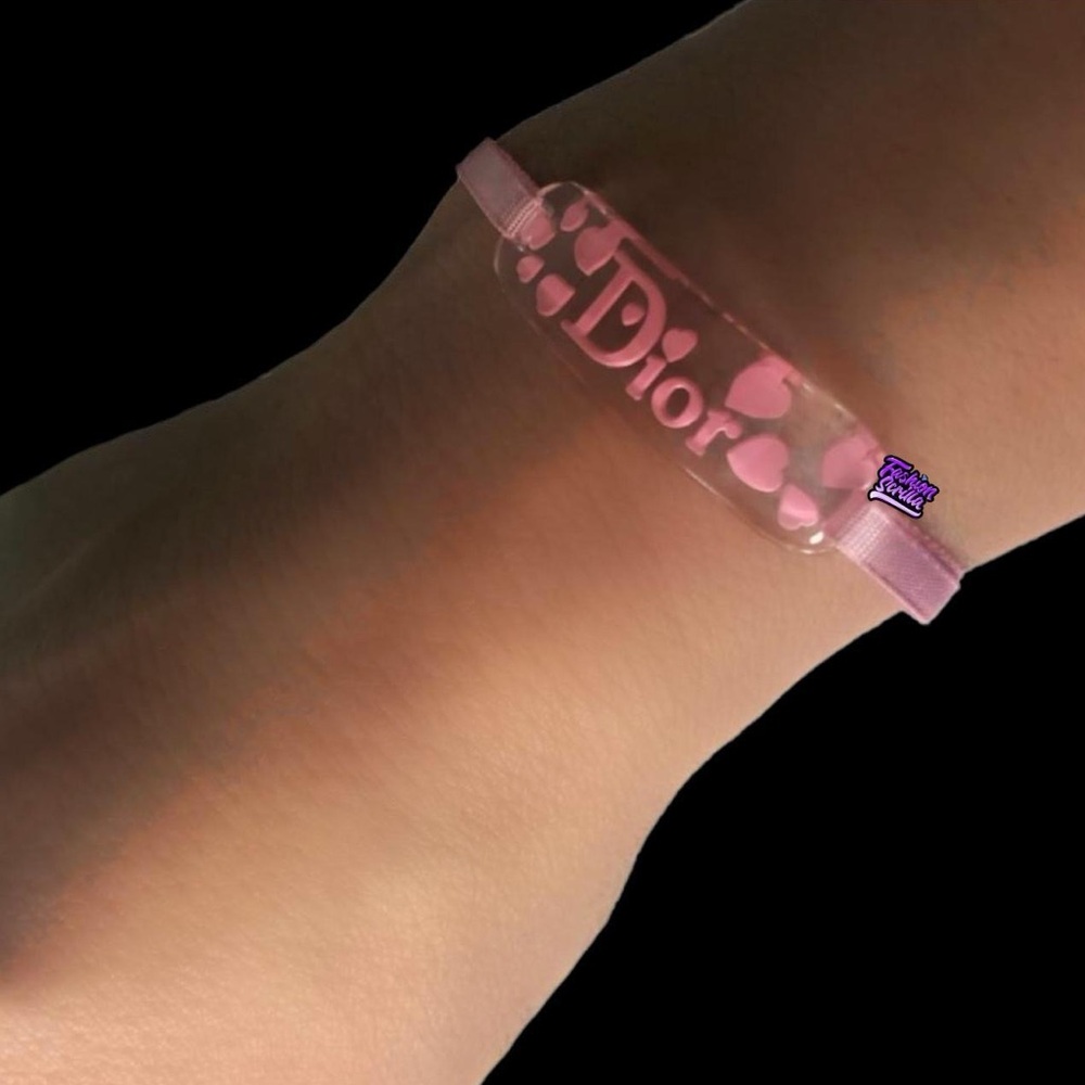 DIOR Pink Girly Monogram Logo Vintage Y2K ID Bracelet NWT